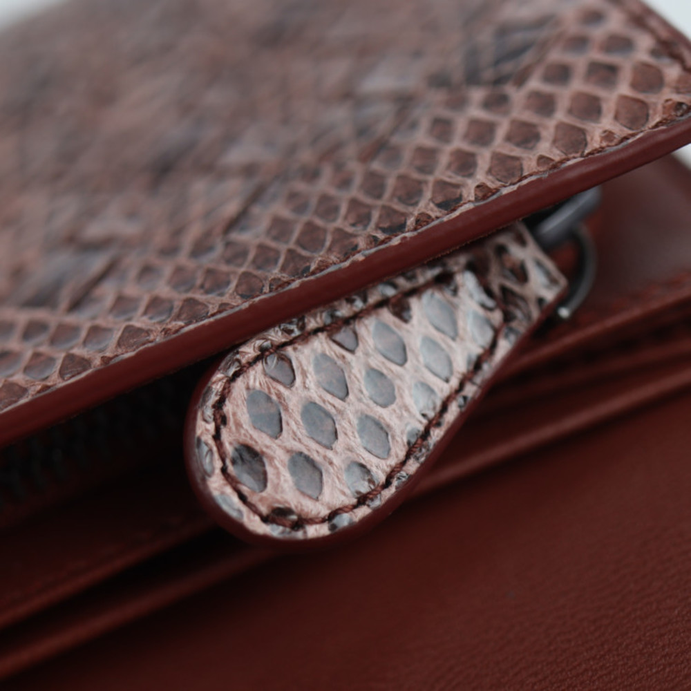 Bottega Veneta Wallet Python Pink Dark - image 8